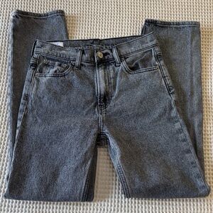 GAP '90s Straight High Rise Jeans Washed Black Gray Size 27 / 4R